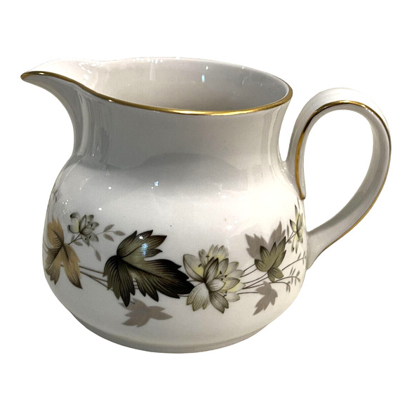 Royal Doulton Cream Pitcher Larchmont Leaves Creamer Bone China England Vtg - Picture 1 of 5